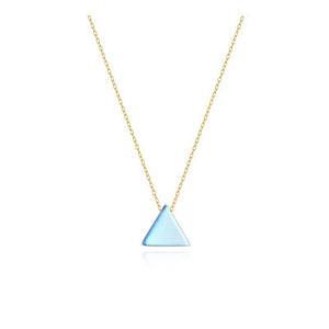 Geometric Blue Moonstone Pendant Necklace