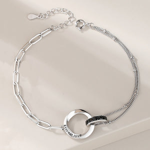 Mobius Ring Couple Matching Chain Bracelet