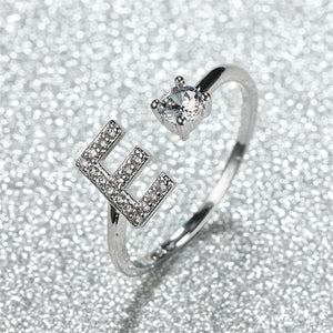Initial Letter Adjustable Stacking Ring
