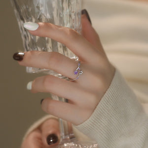 Colorful Celestial Star CZ Stacking Open Ring