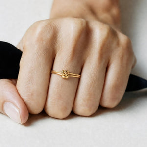 Minimalist Love Knot Wire Stacking Band Ring