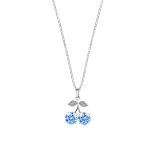 Dainty Moissanite Cherry Fruit Charm Necklace