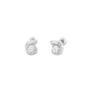Dainty Conch Shell CZ Cartilage Stud Earrings