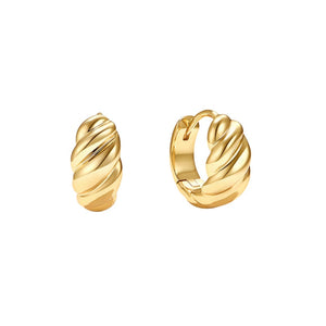 Dainty Gold Croissant Huggie Hoop Earrings