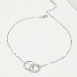 Dainty Double Interlocking Circle Chain Anklet