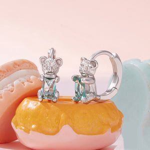 Baguette CZ Cute Animal Huggie Hoop Earrings