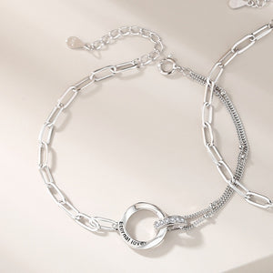 Mobius Ring Couple Matching Chain Bracelet
