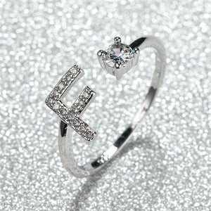 Initial Letter Adjustable Stacking Ring