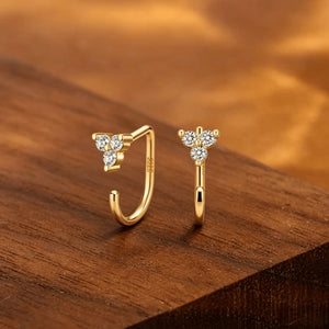 Minimalist Multi Shape CZ Open Hoop Earrings