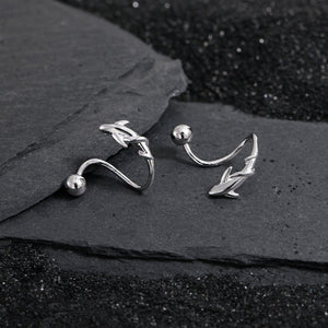 Funny Fish Spiral Twisted Open Hoop Earrings