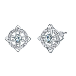 Celtic Knot Birthstone Geometric Stud Earrings