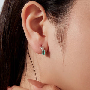 Baguette CZ Cute Animal Huggie Hoop Earrings