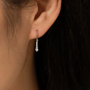 Graduated Moissanite Dangle Hook Earrings