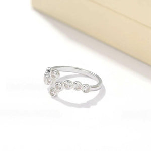 Minimalist Bezel Set CZ Adjustable Open Ring