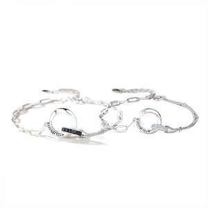 Mobius Ring Couple Matching Chain Bracelet
