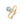 Dainty Pear Topaz Leaf Pearl Crown Open Ring