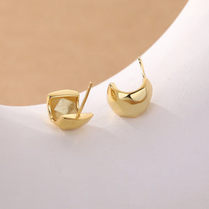 Chunky Geometric Dome Huggie Hoop Earrings