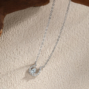 Twisted Horseshoe Teardrop Charm Necklace