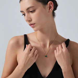 Malachite Custom Photo Locket Necklace