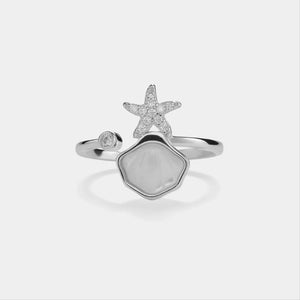 Mother of Pearl Seashell Starfish Ring