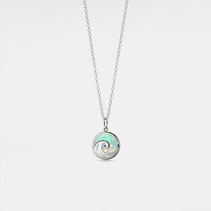 Opal Ocean Wave Photo Locket Necklace