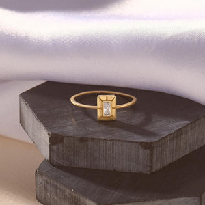 Baguette CZ Stellar Casing Stacker Band Ring