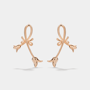 Tulip Flower Bow Statement Stud Earrings
