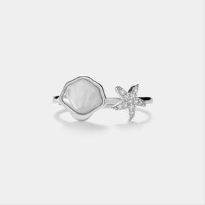 Mother of Pearl Seashell Starfish Ring