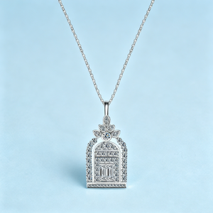 Moissanite Happiness Gate Pendant Necklace