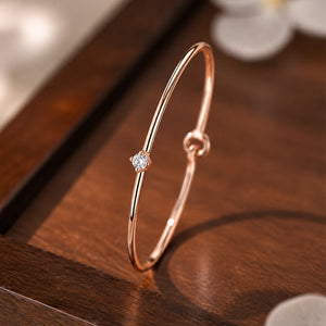 Round Moissanite Hook Clasp Bangle Bracelet