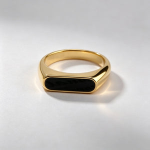 Chic Mother Of Pearl Horizontal Bar Band Ring