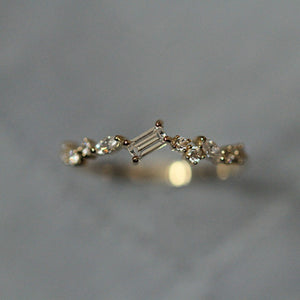 Mixed CZ Cluster Wave Stackable Band Ring
