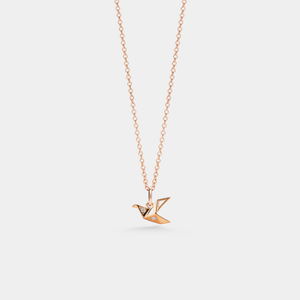 Japanese Origami Paper Crane Bird Necklace