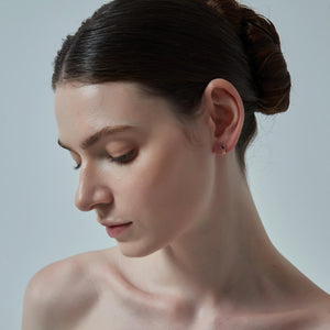 Tiny Amethyst Tulip Flower Stud Earrings