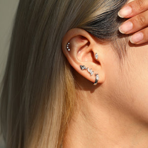 Triple Marquise Moissanite Cartilage Earrings