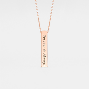 Custom Name Bar Pendant Necklace