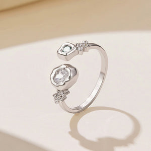 Two-Tone Organic Shape Stackable Open Ring