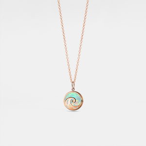 Opal Ocean Wave Photo Locket Necklace