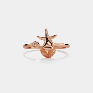 Seashell Starfish Beach Stacking Ring