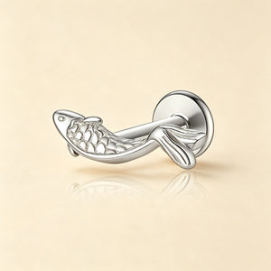 Tiny Textured Koi Fish Cartilage Stud Earrings