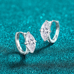 Sparkling Marquise Moissanite Hoop Earrings
