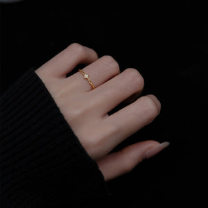 Sparkling Asymmetric Textured Stacking Ring