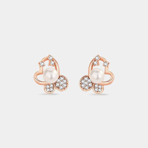 Boucles d'oreilles puces de mariage papillon en perles délicates