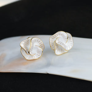 Minimalist Camellia Flower Stud Earrings