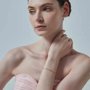 Pink Heart Charm Wedding Tennis Bracelet