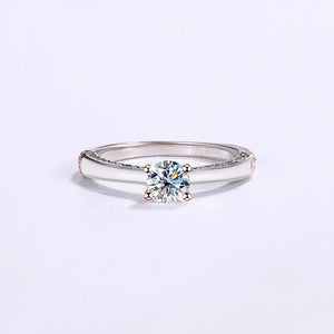 Two-Tone Pavé Moissanite Engagement Ring