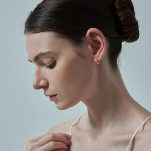 Small Heart Huggie Hoop Earrings