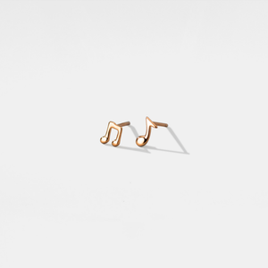 Tiny Mismatch Musical Note Stud Earrings