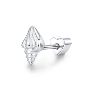 3D Seashell Conch Heart Backing Stud Earrings - Perimade & Co.