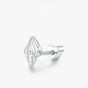 3D Seashell Conch Heart Backing Stud Earrings - Perimade & Co.